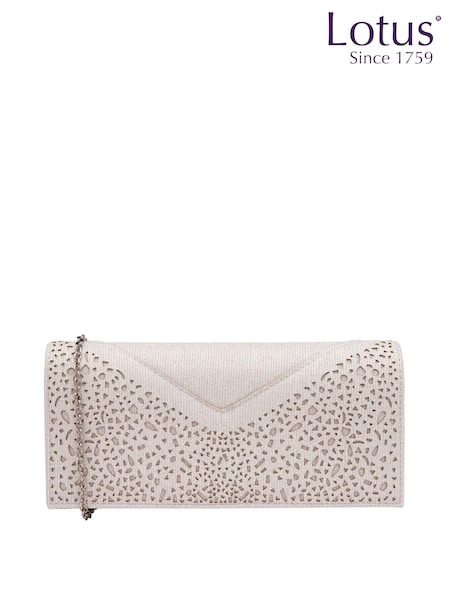 Lotus Cream Clutch Bag with Chain (N23100) | AED145