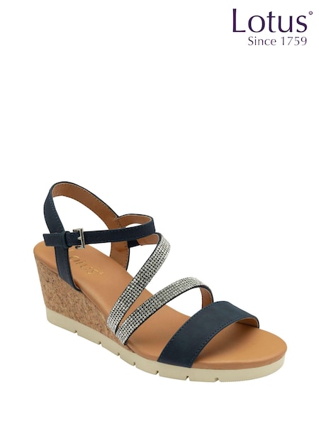 Lotus Blue/Sliver Open-Toe Heeled Sandals (N23123) | €64