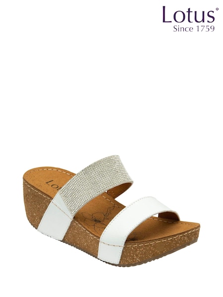 Alb/Maro - Sandale sabot Lotus cu talpăoră (N23124) | 229 LEI