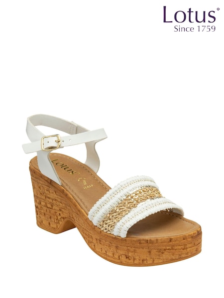 Lotus White Open-Toe Sandals (N23138) | €86