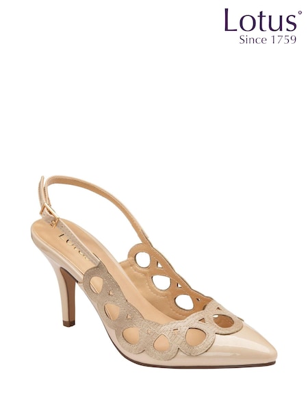 Lotus Nude Slingback Court Shoes (N23190) | 225 QAR