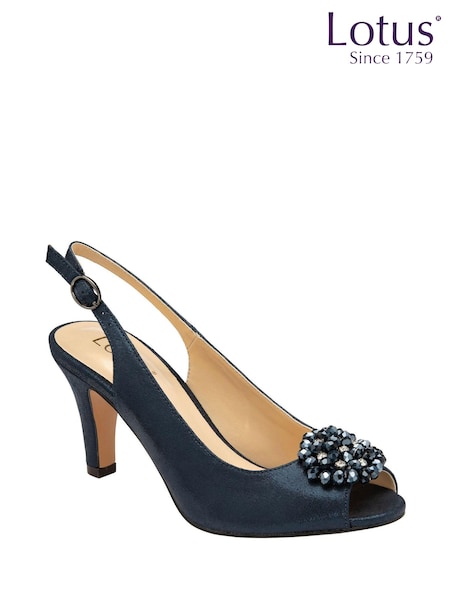 Bleu - Chaussures Lotus Peep-Toe à bride arrière (N23207) | € 38