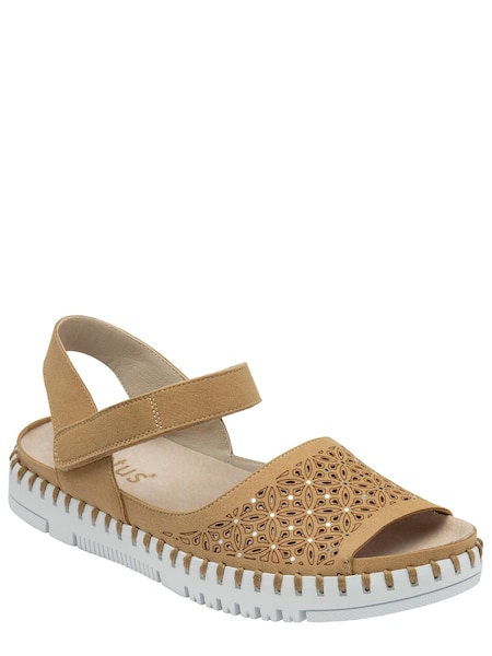 Lotus Natural Peep-Toe Flat Sandals (N23209) | €27