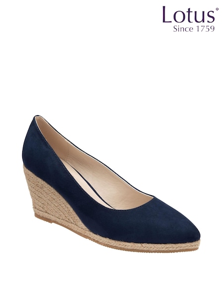 Lotus Blue Microfibre Wedge Shoes (N23213) | ₪251