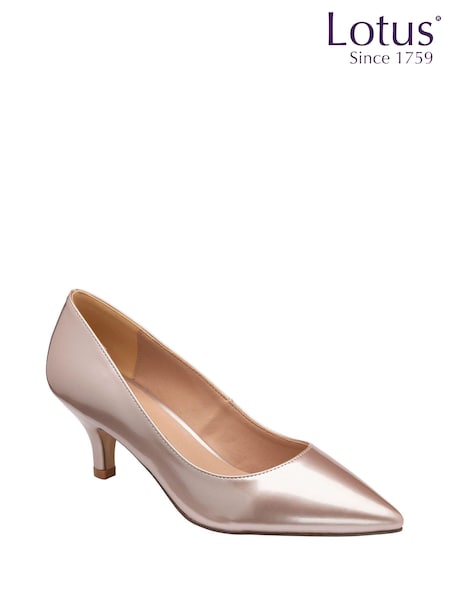Roz - Pantofi Lotus cu toc mic (N23218) | 232 LEI