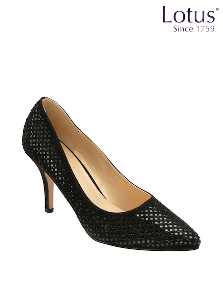 Lotus Black Stiletto-Heel Court Shoes (N23222) | 322 QAR