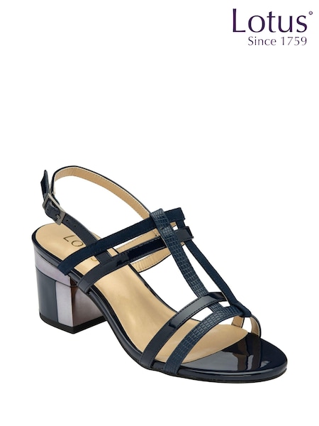 Lotus Blue Slingback Block-Heel Sandals (N23233) | €50