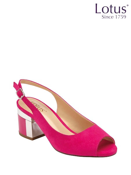 Lotus Pink Slingback Block-Heel Shoes (N23236) | 161 QAR