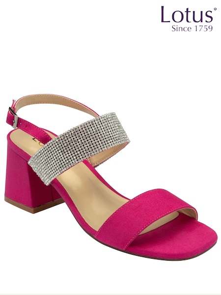 Lotus Pink Open-Toe Block-Heel Sandals (N23249) | €44.50