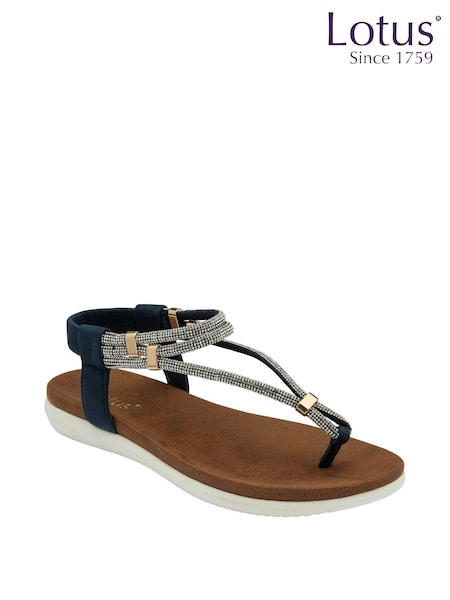 Lotus Blue Flat Toe-Post Sandals (N23272) | ₪226