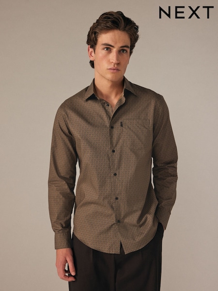 Black/Yellow Gold Regular Fit Easy Iron Button Down Oxford Shirt (N23330) | 64 QAR