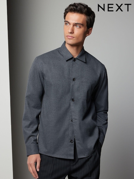 Charcoal Grey Regular Fit Button Through Overshirt (N23337) | €60