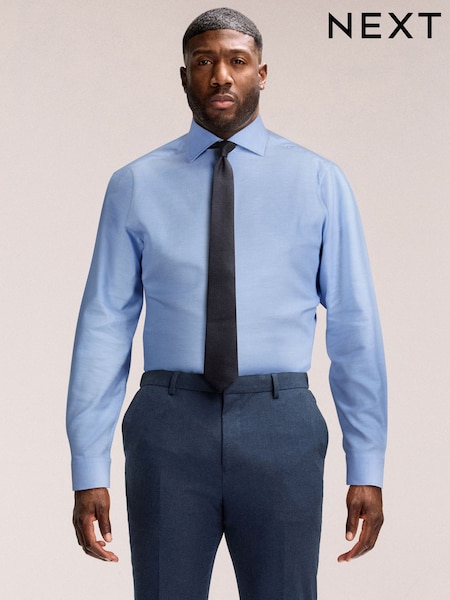 Mid Blue Muscle Fit Muscle Fit Textured Shirt (N23348) | R$ 365