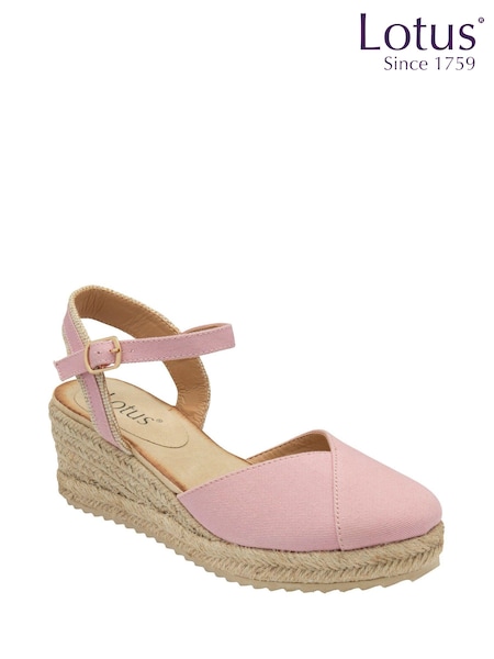 Lotus Pink Espadrille Wedge Sandals (N23352) | €34