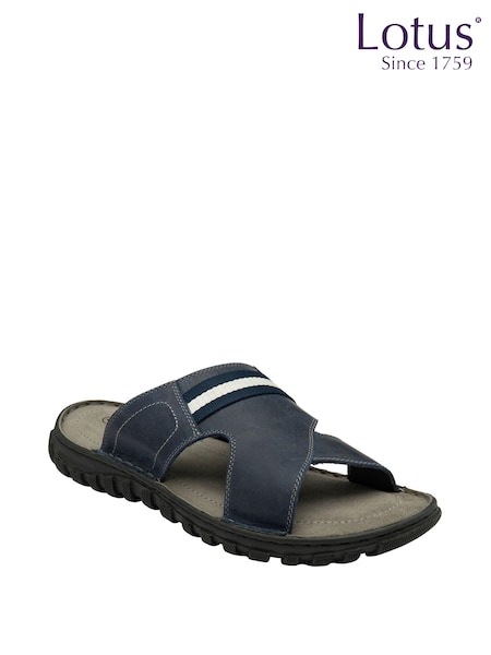 Синий - Lotus Leather Mule Sandals (N23377) | €66