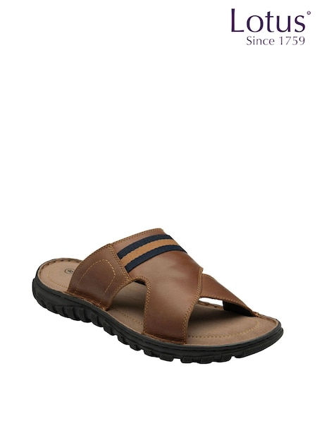 Marrón - Lotus Leather Mule Sandals (N23405) | 71 €