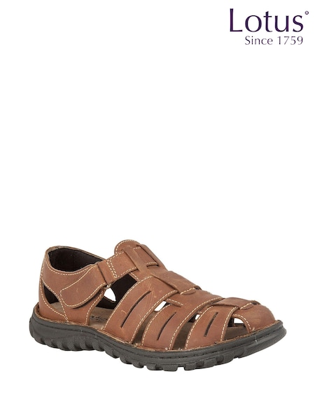 Lotus Brown Leather Fisherman Sandals (N23412) | R$ 495