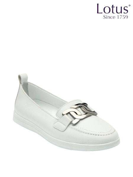 Lotus White Slip-On Casual Shoes (N23426) | €43