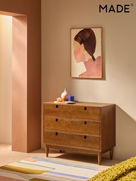 MADE.COM Dark Stain Oak Penn 3 Drawer Chest of Drawers (N23440) | €1,007
