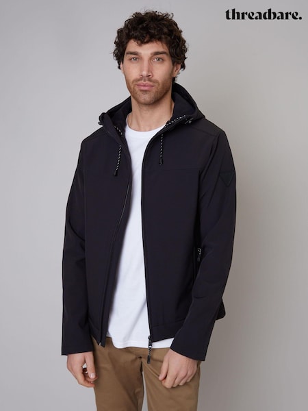 Threadbare Black Showerproof Fleece Lined Hooded Jacket (N23522) | R$ 560