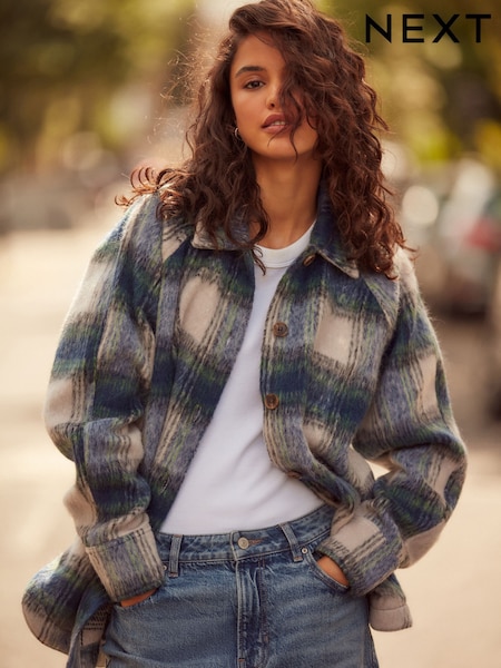 Blue Check Long Sleeve Shacket (N23537) | €20