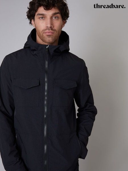Threadbare Black Hooded Lightweight Jacket With Fleece Lined Hood (N23606) | €71