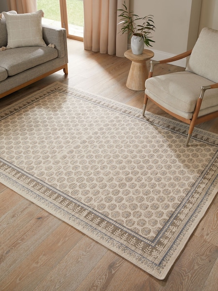 Natural 100% Cotton Mabel Woodblock Rug (N23706) | €86 - €285