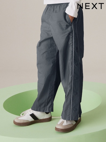 Charcoal Grey Wide Leg Woven 100% Cotton Trousers (3-16yrs) (N23707) | AED56 - AED74