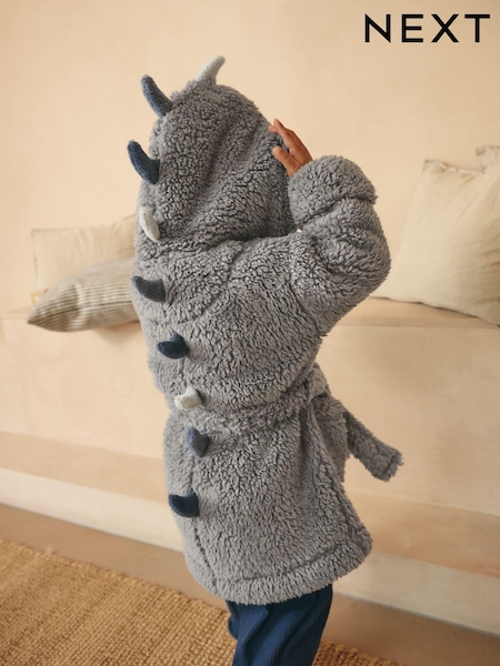 Серый/синий Dino Spike - Fleece Robe (12mths-8yrs) (N23823) | €21 - €26