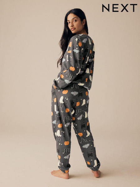 Grey 100% Cotton Glow-In-The-Dark Pyjamas (N23858) | AED76