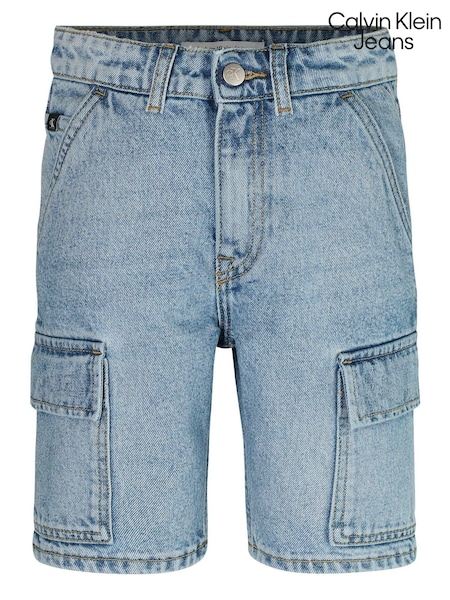 Calvin Klein Jeans Blue Cargo Mid Denim Shorts (N23926) | €23
