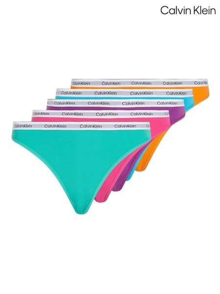 Calvin Klein Green Slogan Bikinis 5 Pack (N24082) | €50