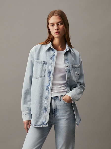 Calvin Klein Jeans Boyfriend Label Rib White T-Shirt (N24206) | 269 LEI