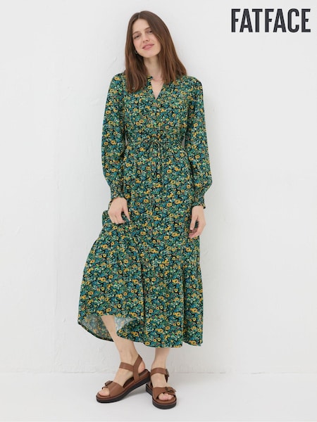 FatFace Green Spring Floral Maxi Dress (N24228) | €46