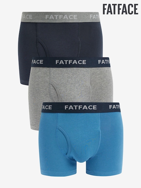 FatFace Blue/Grey Classic Cotton Boxer 3 Pack (N24254) | €23.50
