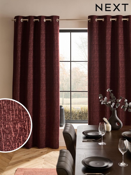 Heavyweight Chenille Eyelet Curtains (N24415) | 69 € - 179 €