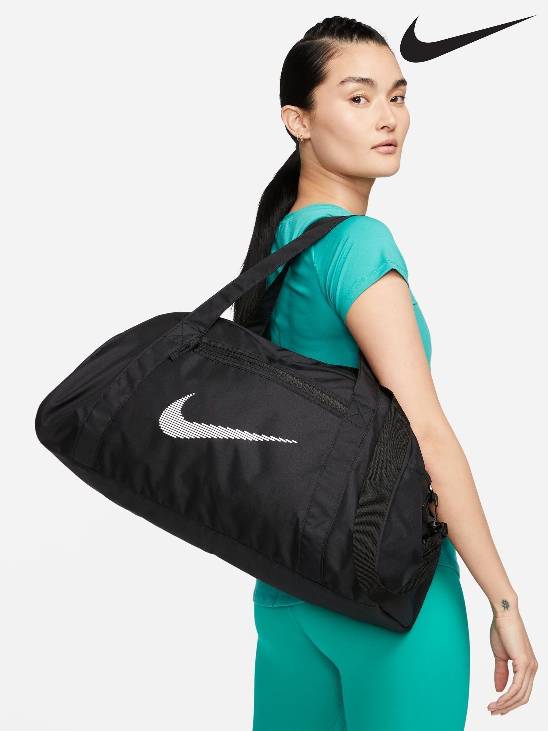 nike black holdall