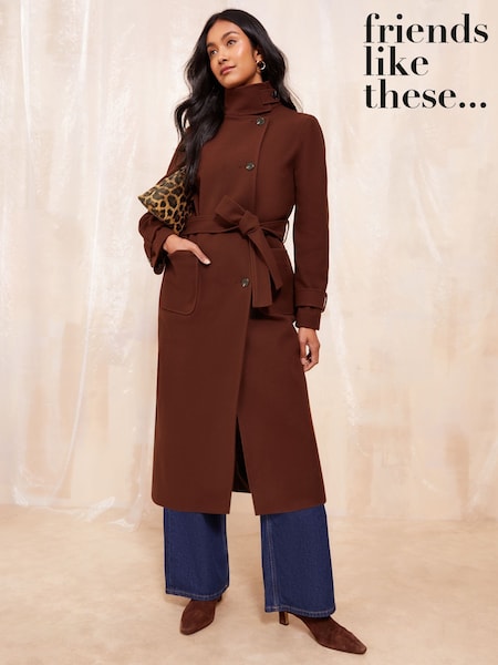 Friends Like These Belted Funnel Neck Coat (N24508) | 75 €