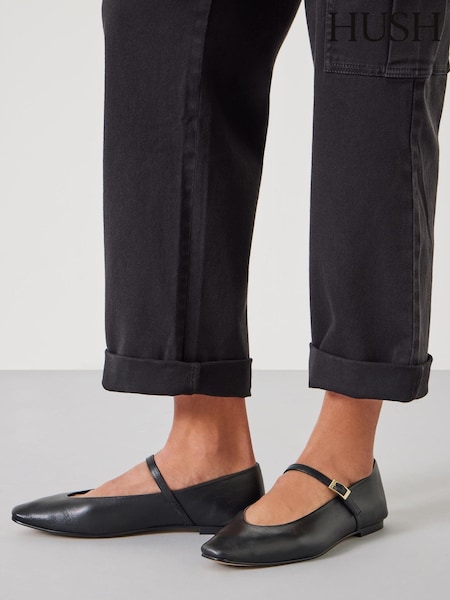أسود - Hush Maeva Mary Jane Flats (N24516) | ‏596 ر.س.‏