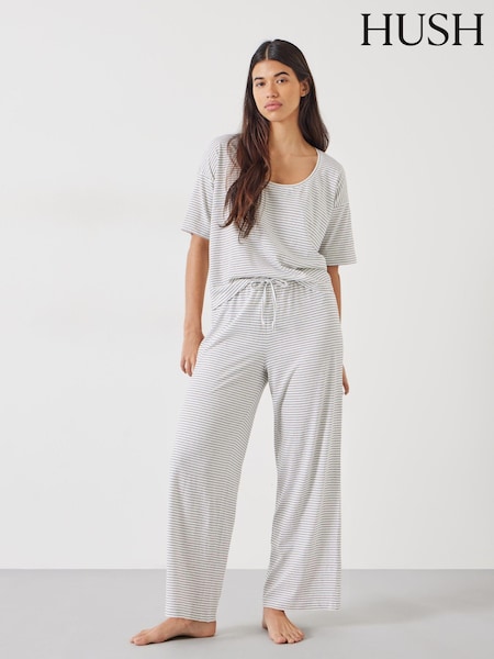Hush Cotton/Linen Blend Ezra Striped Jersey Pyjama Set (N24534) | € 51