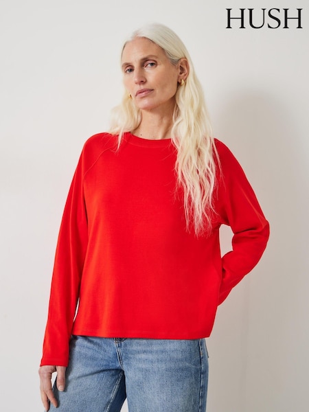 Hush Red 100% Cotton Matilda Raglan Top (N24542) | €60