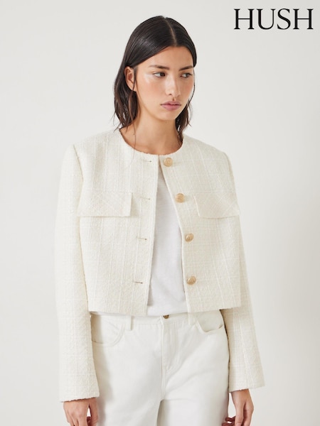 Hush White Esti Boucle Jacket (N24587) | €149