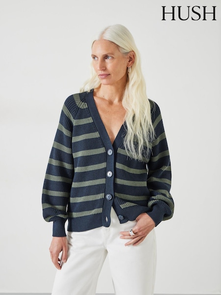 Hush 100% Cotton Rae Striped Button Through Cardigan (N24603) | € 54