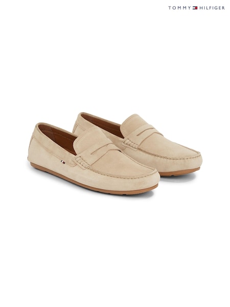 Tommy Hilfiger Cream Casual Suede Driver Shoes (N24759) | AZN 326