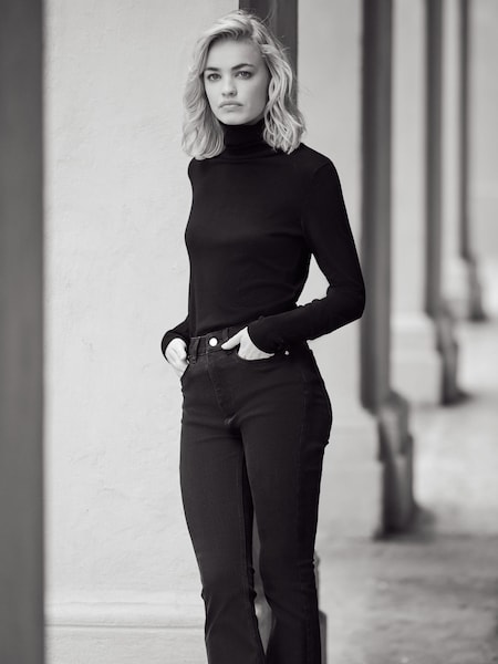 The Set Black/Chocolate Brown/Cream 3 Pack Fine Knit Roll Neck Jumpers (N24798) | €60