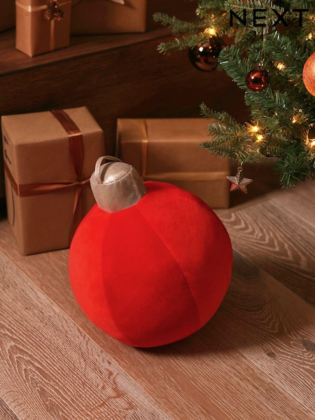 Red Christmas Bauble 3D Cushion (N24843) | 61 QAR