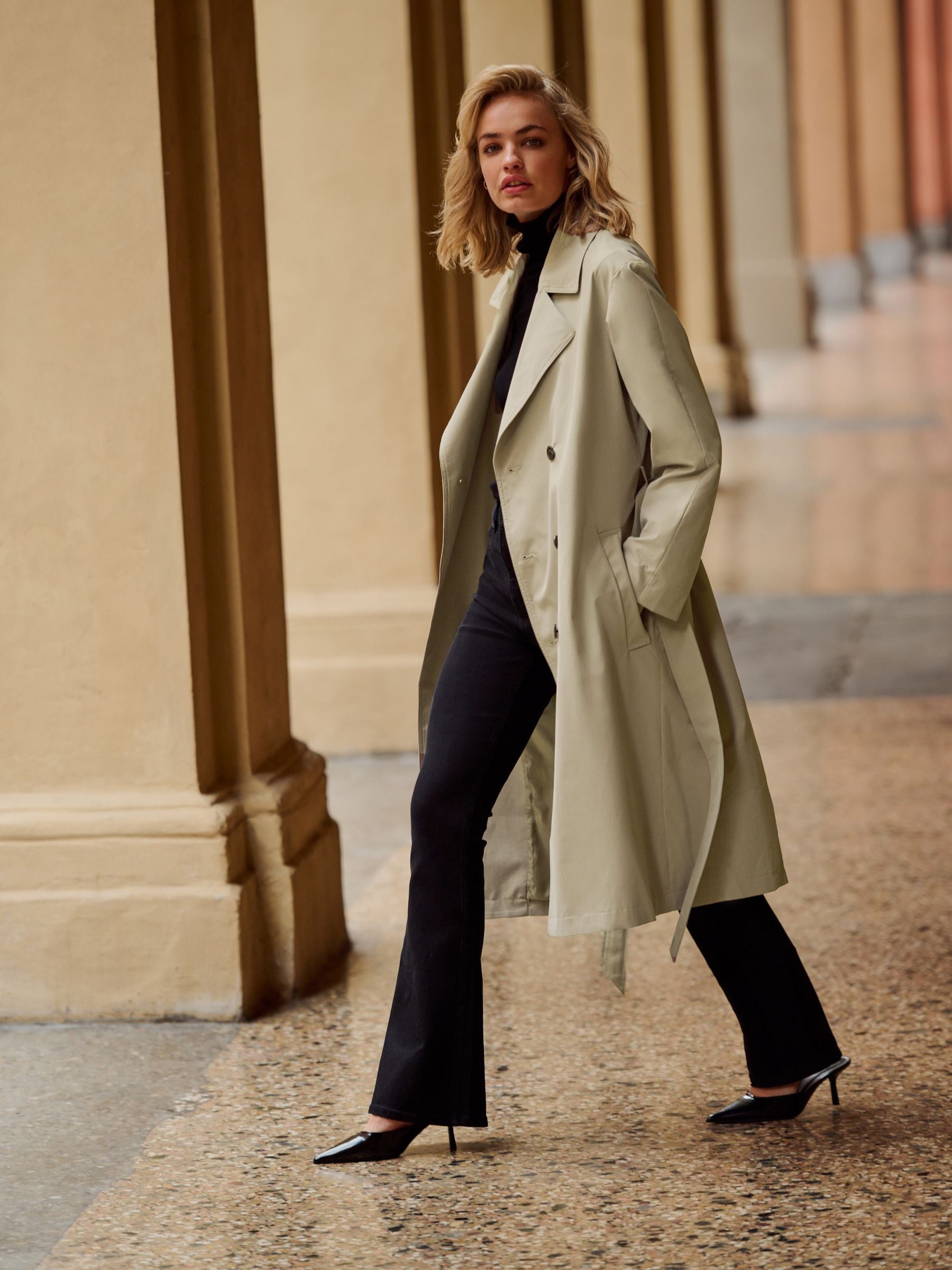 Long tan trench coat womens best sale