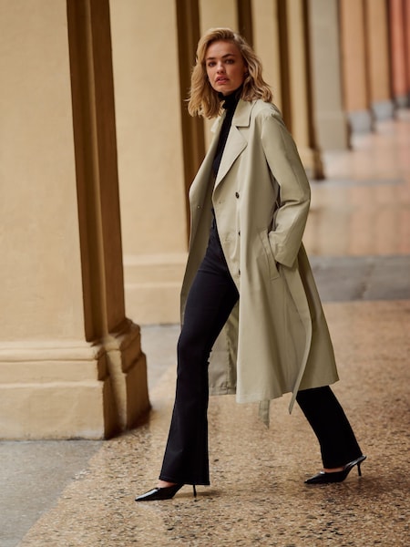 رمادي بني - The Set Belted Trench Coat (N24863) | ‏320 د.إ.‏