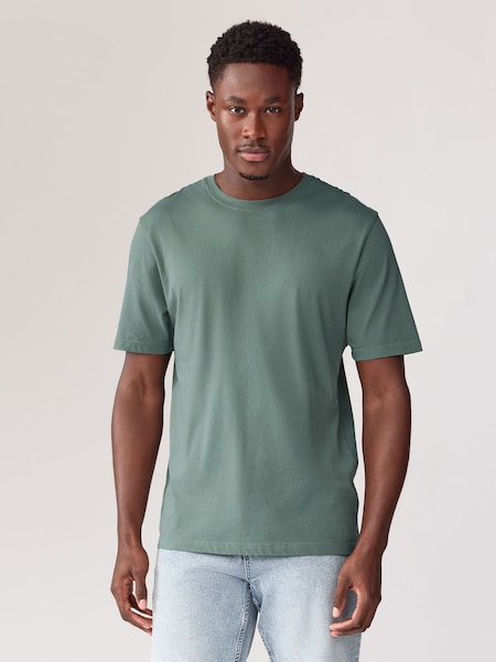 Green Regular Fit Essential Crew Neck Cotton T-Shirt (N24865) | €9