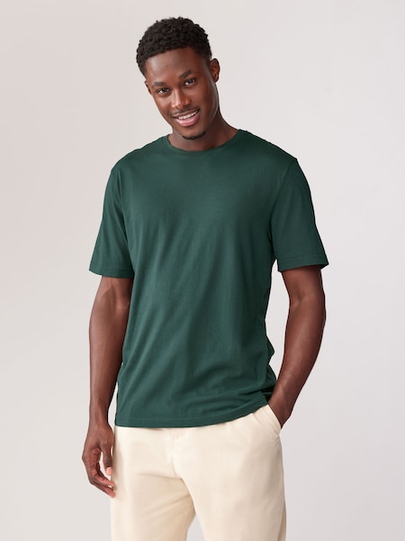 Green Pine Regular Fit Essential Crew Neck Cotton T-Shirt (N24872) | €9